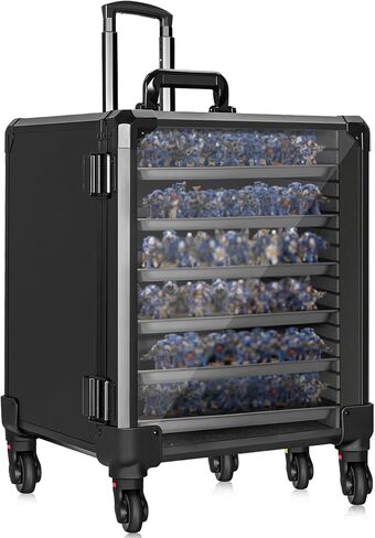 Trolley Miniatures Transport Display Storage Case Aluminum Alloy Frame with 5 Detachable Swivel Wheels and Lock (Large Size) in Saudi Arabia