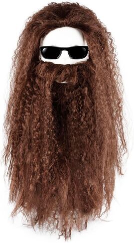 Realistic gray Wizard Beard and Wig - Halloween Funny Adult Wizard Beard and Wig Costume Accessories in Saudi Arabia