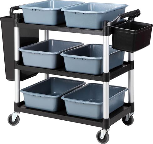 Storage Cart 3 Tier Heavy Duty Commercial Grade Utility Cart,Carts with Wheels,Multi-Function Mobile Shelving Unit Organizer for Hotel,Restaurant,Kitchen, Bedroom,Laundry Room in Saudi Arabia