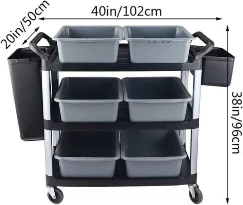 Storage Cart 3 Tier Heavy Duty Commercial Grade Utility Cart,Carts with Wheels,Multi-Function Mobile Shelving Unit Organizer for Hotel,Restaurant,Kitchen, Bedroom,Laundry Room in Saudi Arabia