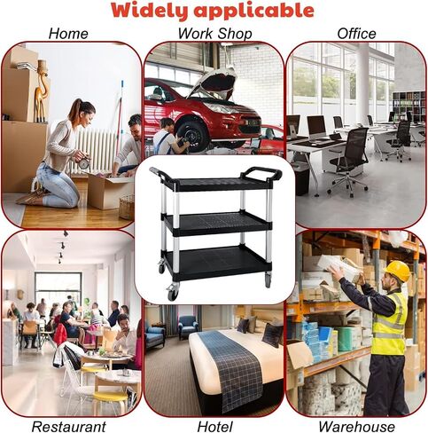 Storage Cart 3 Tier Heavy Duty Commercial Grade Utility Cart,Carts with Wheels,Multi-Function Mobile Shelving Unit Organizer for Hotel,Restaurant,Kitchen, Bedroom,Laundry Room in Saudi Arabia