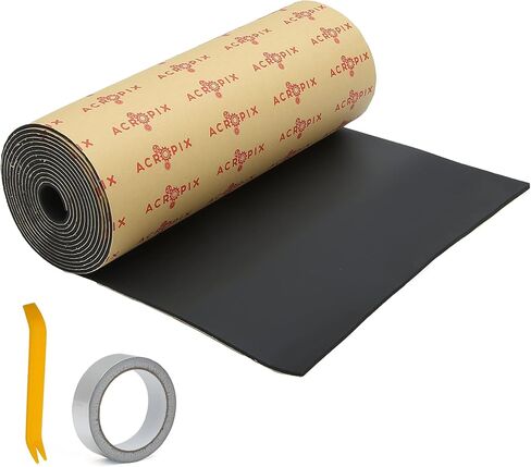 ACROPIX 157mil 4mm 18sqft 15.7"x165.3" Aluminum Foil Foam Heat Damping Pad Kit with Foil Tape and Installation Tool Silver Tone - Pack of 1 in Saudi Arabia