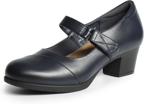 DREAM PAIRS Women's Chunky Low Block Closed Toe Heels Mary Janes Pumps Comfortable Round Toe Dress Work Wedding Shoes in Kuwait