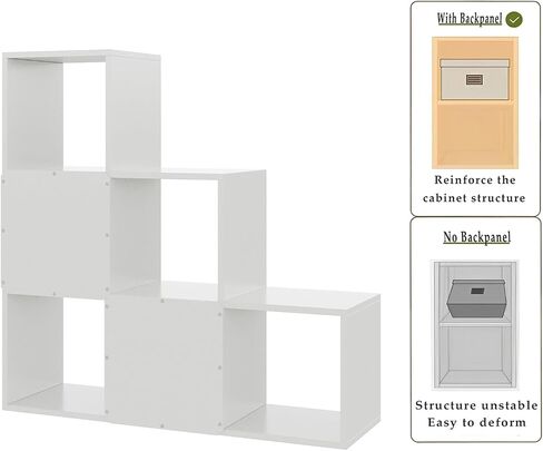 خزانة الكتب Cube Storage-رف زاوية 5 مستويات على شكل حرف L ، منظم قابلاً للانعكاس من 15-Cube للمنزل والمكاتب ، أبيض in Kuwait