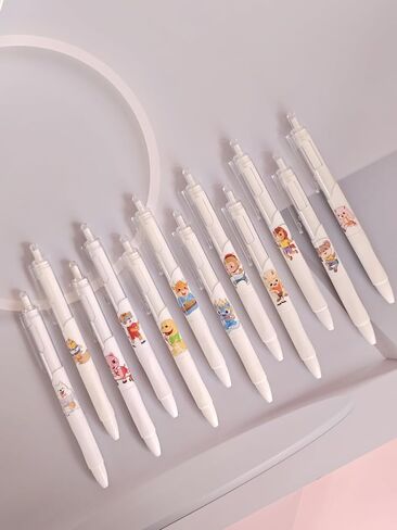 12 Pcs Cute Cartoon Pens piggy gel pens black School Supplies Anime Cartoon School Supplies 0.5mm in Saudi Arabia