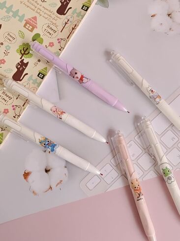 12 Pcs Cute Cartoon Pens piggy gel pens black School Supplies Anime Cartoon School Supplies 0.5mm in Saudi Arabia