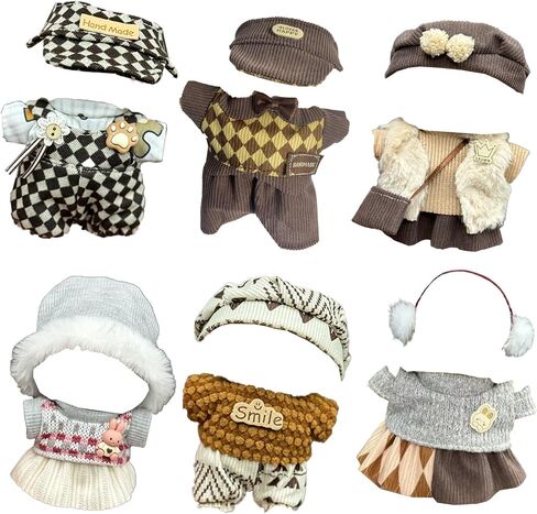 Doll Cloths for 17cm Doll ، 6 حزم للدمية 17 سم ، مثالية للعب والعرض ، إكسسوارات دمية لهواة جمع الدمى (بدون دمى) (مجموعة 5) in Kuwait