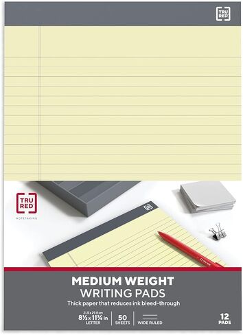 Staples Tru Red TR58194 Notepads ، 8.5 بوصة × 11.75 بوصة ، واسعة ، العاج ، 50 ورقة/وسادة in Kuwait