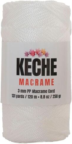 Macrame Cord | MACRAME MOUDS 3MM البوليستر MACRAME ROPE YARN لجدول عداء الجدار مصنع معلق 131 ياردة - الدنيم in Kuwait