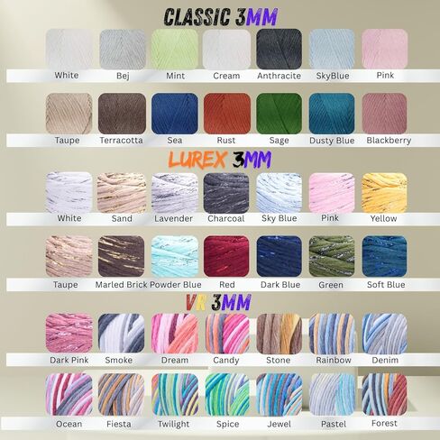 Twisted Macrame VR Cord 250g 672 feet 224 Yards Single Strand 4mm-5mm Twine Rope Sparkle Natural Cotton Cord String Crafts Wall Hanger Plant Thread Hanging 1 Skein VR 90919 in Kuwait