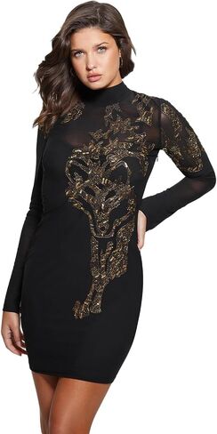 GUESS Women's Long Sleeve Ryder Embellished Dress in Saudi Arabia