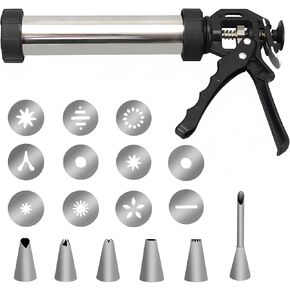Clay Extruder Tool，Professional Ceramic Clay Gun with 17 and Nozzle Discs, Stainless Steel & Durable Plastic Perfect for Pottery, Sculpting, and DIY Crafts