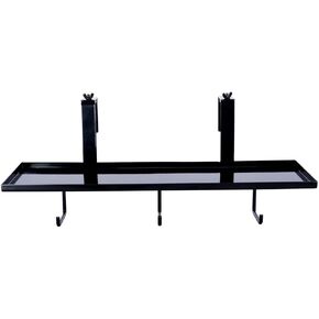 20" Portable Shelf with Tack Hooks | Adjustable Stall Organizer for Tack Room, Barn, or Horse Show Use | Color Black