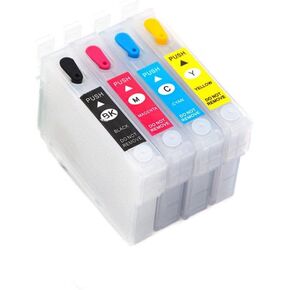 Refill Ink Cartridge Set 4 Color T0731 T0734 with Auto Reset Chip Compatible with Stylus Printer Models CX7310 CX8300 CX7300 CX5500 CX5501 CX5505 CX5510