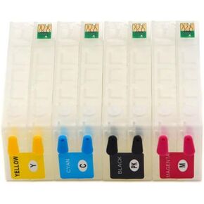 Refillable Ink Cartridge with Chip Compatible with ColorWorks TM-C3500 TM-C3510 TM-C3520 Label Printers 4 Color SJIC22P
