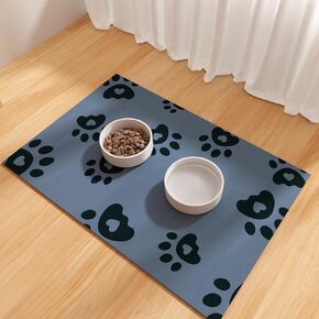 Dog Feeding Mat 16"x24", Absorbent Mat for Dog Water Bowl, Rubber Pet Food Mat, Pet Food Mats for Floor Waterproof, Pet Placemats for Food and Water, Cat Feeding Mat, Blue