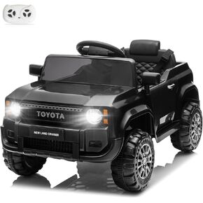 Winado 12V Ride On Car ، Toyota Electric Truck المرخصة للأطفال الصغار مع التحكم عن بُعد ، سيارة بطارية للأطفال ذوي الأبواب المفتوحة ، 3 سرعات ، مصابيح LED ، الموسيقى (أسود) in Kuwait