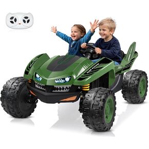ANPABO 24V Ride on Toy for Big Kids 2 Seater, 4x200W, Max 5.1MPH, Off-Road UTV with EVA Tires, Remote Control, 4-Wheel Suspension, Bluetooth, Ideal Gift for Kids Aged 3-12(Orange-Black)