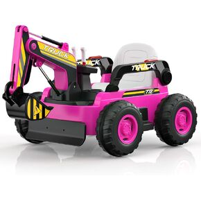 N9 Ride on Excavator, 4WD Ride on Car w/Fully Electric Digging Arm, 4x75W Motor for All-Terrain, 12V 10AH Large Battery, Remote Control, Bluetooth, Xmas & Birthday Gift Ideas for Kids Ages 3-8