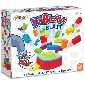 MindWare KaBlocks Blast, Includes 30 Foam Blocks, 2 Launch Blocks, Building Platform & Kaboom Launch Pad - Ages 3+