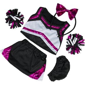 Metallic Hot Pink & Black Cheerleader Teddy Bear Clothes Fits Most 14"-18" Build-A-Bear & Make Your Own Stuffed Animals