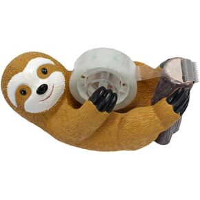 SlothTape Dispenser, Hibucuo Cute Animal Sloth Tape Dispenser, Fun Sloth Small Tape Dispenser,Resin Tape Cutting Tools,for Office Schools Home Kids Wrapping Gifts Novelty Clear Tape Dispenser