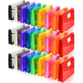 Epakh 3 Pack B4 Plastic Expanding File Folders Wallet for School Classroom Envelope File Folder Document Organizer Colorful Receipt Organizer with Snap Closure for Office (Pink Purple Orange)