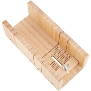 PH PandaHall Wooden Soap Cutting Box, Soap Cutter Adjustable Wood Soap Slicer Cutting Tool Trimming for DIY Handmade Soaps Making Candles Trimming, 9.8x4.3x3.3 inch