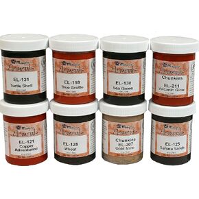 Mayco Elkit -1 Elements Glaze Kit for Ceramics - مجموعة من 8 ألوان في 4 أونصة مع مرورات مجانية كيفية رسم كتيب السيراميك