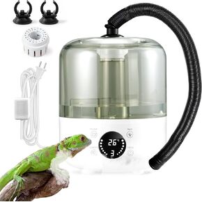 MALLMALL6 Reptile Fogger with Constant Humidity Controller & Timing, 3L Top-Fill Terrarium Humidifier with Humidistat, Smart Touch Screen Adjustable Fogger Mister Tank for Reptiles Amphibians Herps