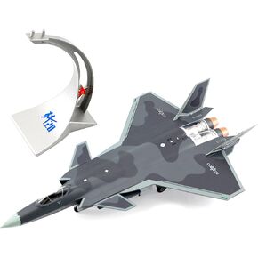 ZEZEFUFU 1:144 Alloy Chinese Air Force Chengdu J-20 Fire Fang Fighter Model Aviation Science Exhibition Model Accessory