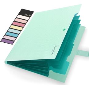 Expanding File Folder – Letter Size Accordion Organizer – Holds 250+ Sheets, 5 Pockets, Tear-Resistant Plastic – Portable Document Organizer for School, Office, Meetings (Peach)