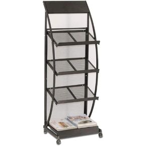 Bookcase Shelf Bookshelf Multi-Layer Vertical Newspaper Rack Advertising Display Rack Wrought Iron Storage Rack to Store Magazine Books Bookshelf with Storage