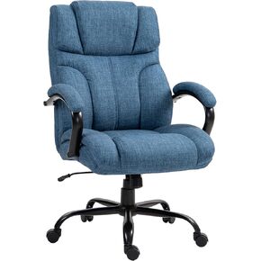 Vinsetto 500lbs Big and Tall Office Chair with Wide Seat, Executive Computer Desk Chair with Adjustable Height, Swivel Wheels and Linen Finish, Dark Grey