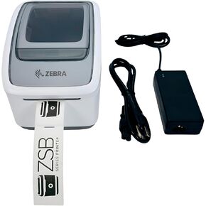 Zebra ZSB-DP12 2 بوصة طابعة تسمية حرارية مباشرة 300 نقطة في البوصة بلوتوث ZSB-DP12N ، حزمة مع محول التيار المتردد