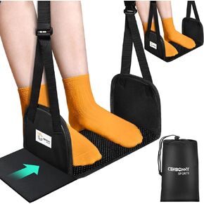 2-Pack Airplane Foot Rest - Portable and Adjustable Airplane Foot Hammock for Plane Travel to Relaxing Your Feet(2 Traps)