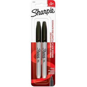 Sharpie 30162PP Permanent Markers, Fine Point, Black, 2 Count