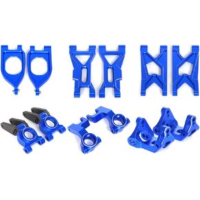 Suspension Upgrade Set Aluminum Alloy - 6Pcs Front/Rear Suspension Arms, Rear Hubs, Front Steering Knuckles and C-Hubs for ARRMA 1/10 Gorgon Monster Truck - Enhanced Durability & Precision Control