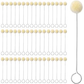 BAGERLA 100 Pcs Wool Daubers for Leather Dye, Leather Dye Applicator Leather Crafting Tools with Metal Handle for Leather Painting Gluing Crafts Projects DIY