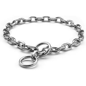 keel-Shaped Dog Choke Collar with a Sliding P-Chain and a Stainless-Steel Weather-Resistant Training Choke Collar, Suitable for Small, Medium, and Large Dogs. (X-Large：24in x 4mm(Neck max 22in))
