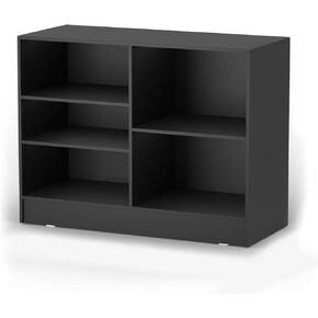 48" W * 20" D * 38" H - Black Wooden Cash Wrap Counter, Commercial Cash Wrap Counter with Adjustable Shelves