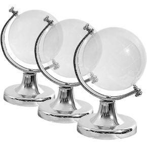 Cabilock 3pcs Crystal Globe Desktop World Globe Decor Earth Globe World Map Ball World Map Decor Round Earth Ornament Paperweight World Globe Mini World Globe Artificial Crystal Transparent