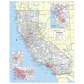 Cool Owl Maps California State Wall Map Poster Large Print Rolled (Laminated)