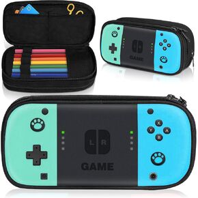 Gaming Pencil Case for Boys - Large Capacity Pencil Pouch for Boys with Zipper, Gaming Pencil Box Organizer for Kids Teens School Student Pen Case (Light Blue)