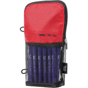 Mr. Pen- Standing Pencil Case Pouch, Sit & Lay Mesh-View Design, Black & Red, Interior Pocket & 2 Elastic Binder Loops, Cute Pencil Case for Girls and Boys