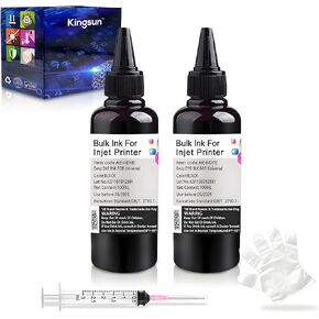 Universal Ink Refill Kit for Canon HP Epn Brother All Inkjet Printer Cartridge Bottle (2*Black, 100 ml)