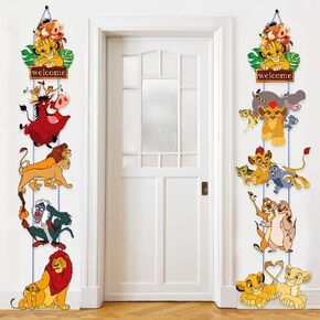 10 Pieces Lion Cardboard Door Sign Banner Porch Sign Lion Hanging Signs for Outdoor Indoor Bedroom Wall Decoration Fun Lion Themed Supplies
