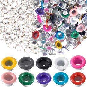 Isslly 60 Sets 3mm Metal Eyelets Kit, Colorful Round Fasteners with Washers, Small Grommets Accessory with Washers for Leather Fabric Belts DIY Crafts