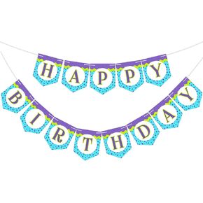 Monster Birthday Party Decoration Cartoon Happy Birthday Pre-strung Banner for Kids Boys Monster Themed Event Party Supplies(Classic Style)