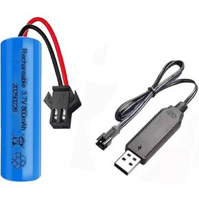 3.7V 800mah Li-ion Battery with USB Chargers SM-2P Plug RC Rechargeable Battery Compatible